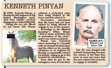 kenneth pinyan grave|Enumclaw horse sex case